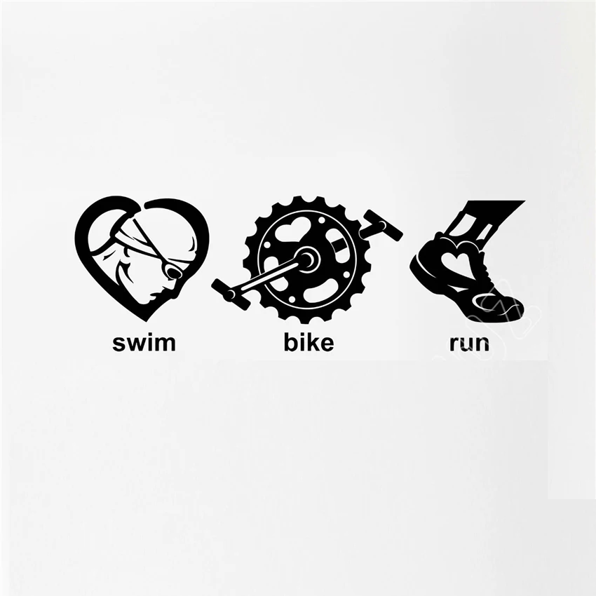 DCTAL swim decal triatlon etiqueta Run Riding nadador Decal natacion vinilo chm decoracion Mural bano etiqueta swim Sticker 41