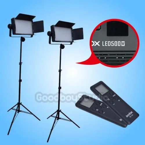 

2PCS Godox LED500W 5600K LED Video Light Lamp Panel + 2M Light Stand Lighting Kit