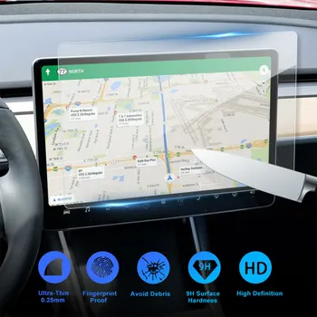 

Car sticker 15" Clear Tempered Glass Screen Protector for Tesla Model3 Navigation Protection car-styling