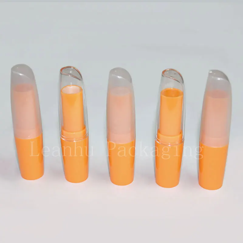 DIY empty orange lipstick tube containers, lip balm bottle Plastic