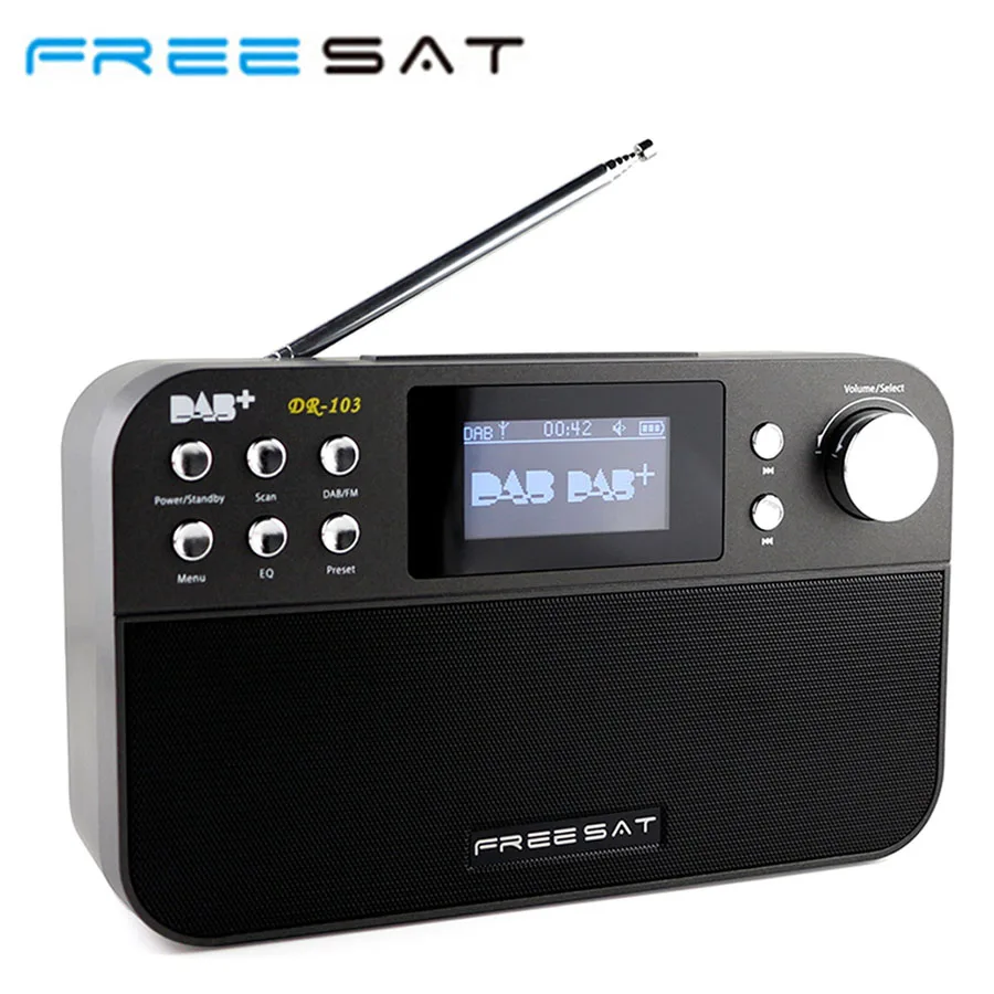 

Digital Radio Receiver DR-103 Portable 2.4" TFT-LCD Black and White Display Receiver Supports DAB + / FM RDS Band Radio