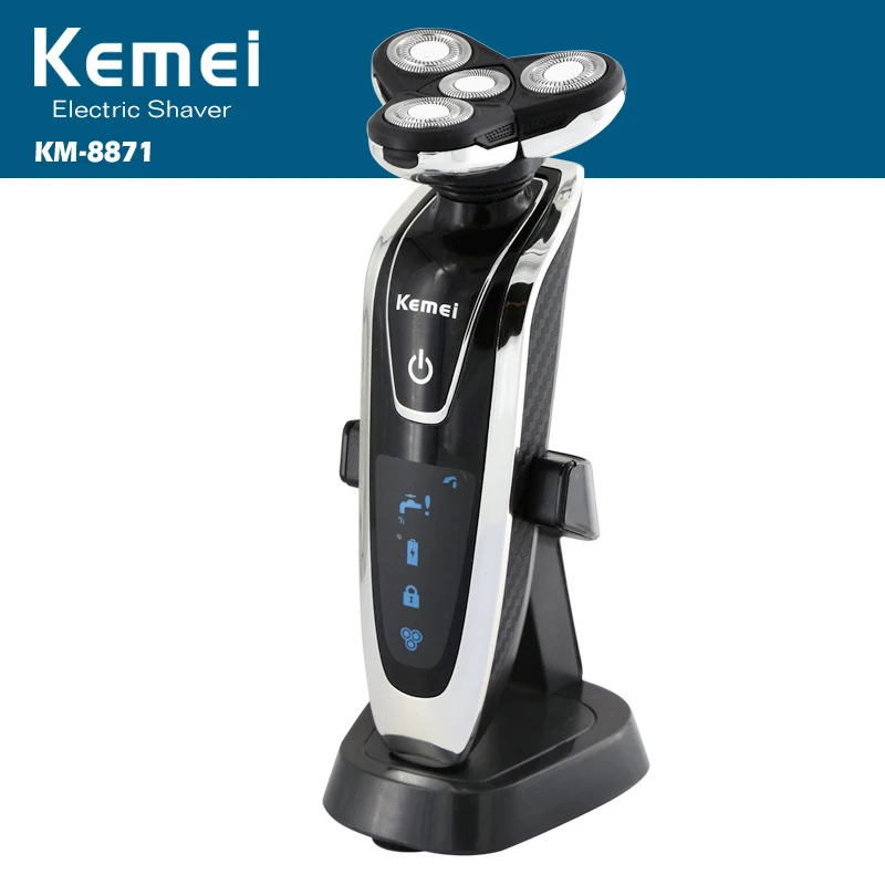 

Kemei razor Rotary electric shaver for men 4 knife head whole body wash electric razor trimmer machine for shaving nose trimme