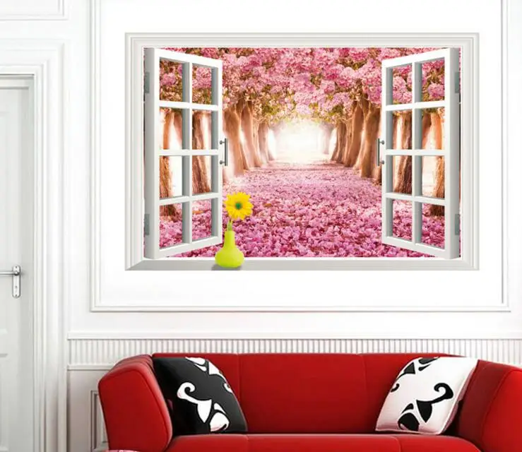 Cherry Tree 3d Landscape 2016 Hot Sale Top Fashion For Wall Diy Stereoscopic Living Room Home Decoration Wallpaper | Дом и сад