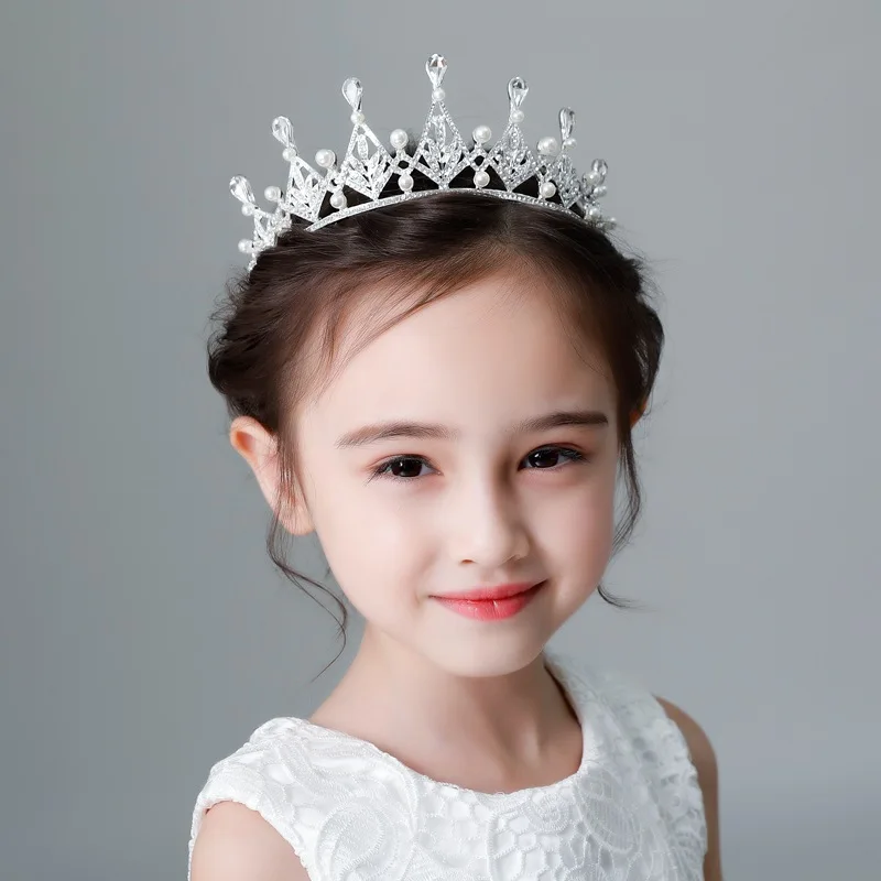 Crianças Meninas Glitter Strass Cristal Twinkle Casamento Da Menina de Flor vestidos de Baile de Aniversário Da Princesa Coroa Tiara Acessórios Para o Cabelo (8)