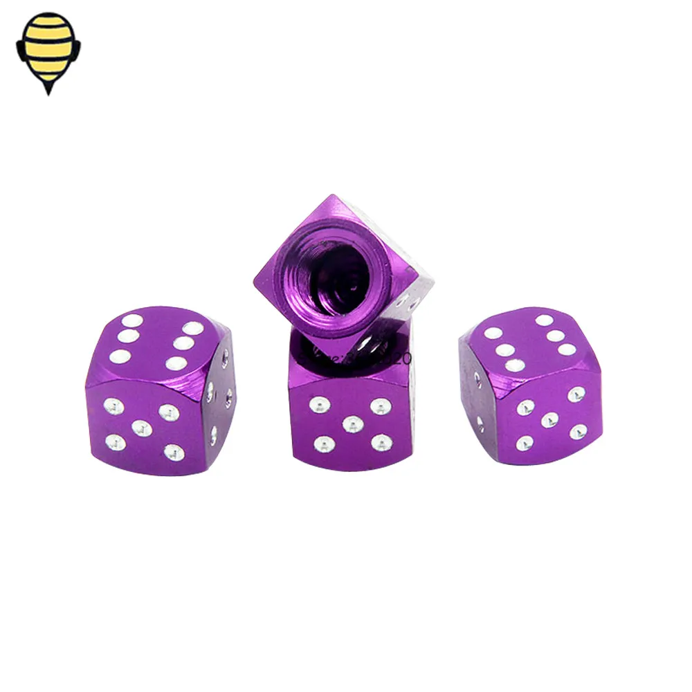 Purple Dice Tire Valve Stem Caps Rim Sticker Car Styling For Mercedes