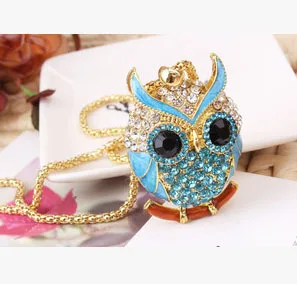 

Enamel rhinestone owl necklace/coruja/buho/hibou/ Korean vintage jewelry wholesale collier femme/neckless/colar/collana/bijoux