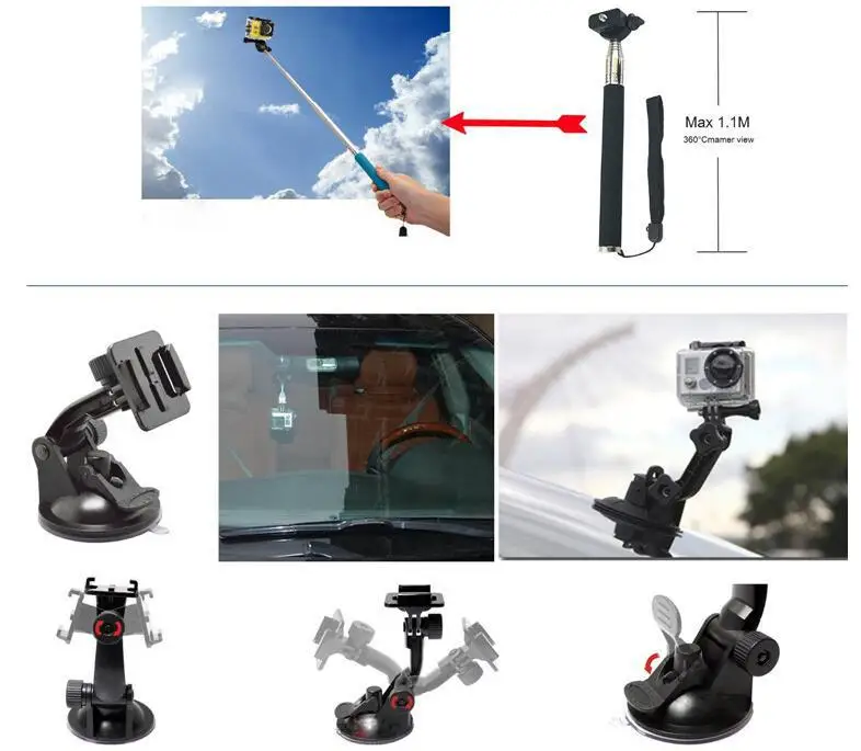 Accessoires pour caméra sport GENERIQUE 50-en-1 Action Caméra Kit d' Accessoires pour GoPro Hero 8 7 6 5 4 3 2 1, Xiaomi Yi, Nikon et Sony Sport  DV et D'autres