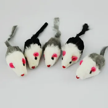 

Pet Products Supplies Cat Toys natural without dyeing rabbit hair small mouse pet cat toy products 10pcs/lot