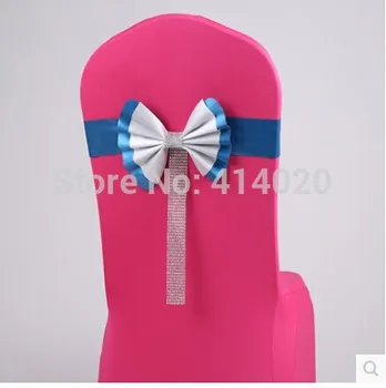 

Express Free Shipping 100Pcs/lot Lycra Chair Band Spandex Stretch Cover With Long Tassel For Wedding Party Chair Decoration