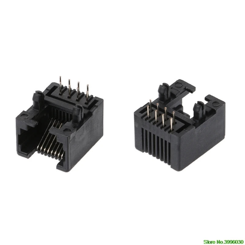 20 Pcs RJ45 8P8C Computer Internet Network PCB Jack Socket Black