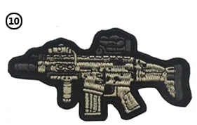 3D нашивка с вышивкой в виде мультяшного пистолета снайперская Военная Боевая нашивка тактическая эмблема значки аппликации боевые вышитые нашивки - Цвет: 10
