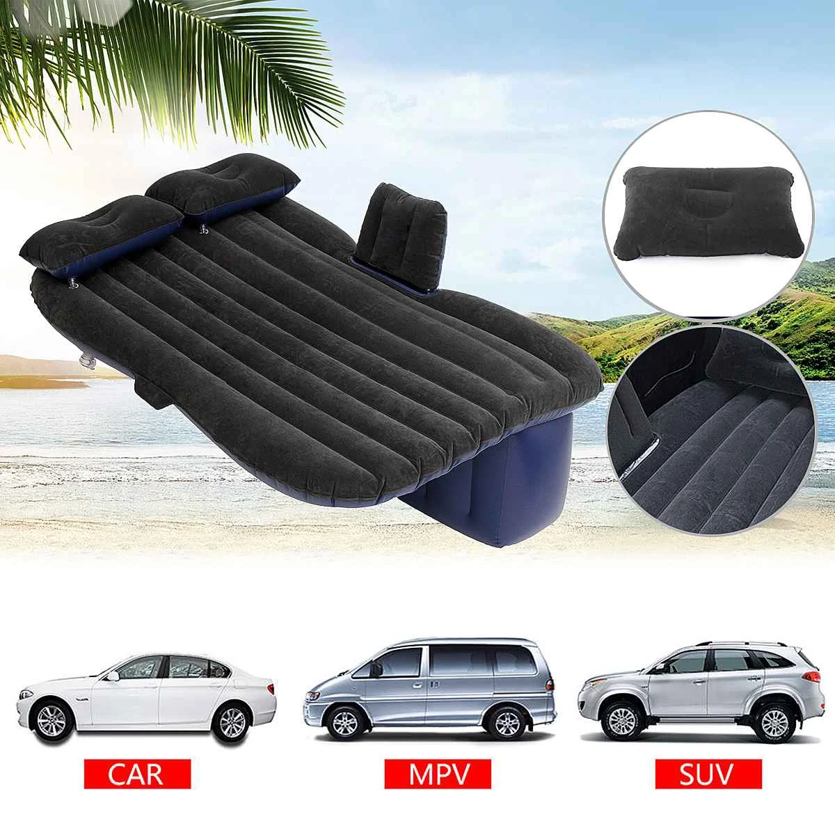 

Good Quality Flocking Cloth Car Back Seat Cover Car Air Mattress Travel Bed Inflatable Mattress Air Bed Inflatable Car Bed