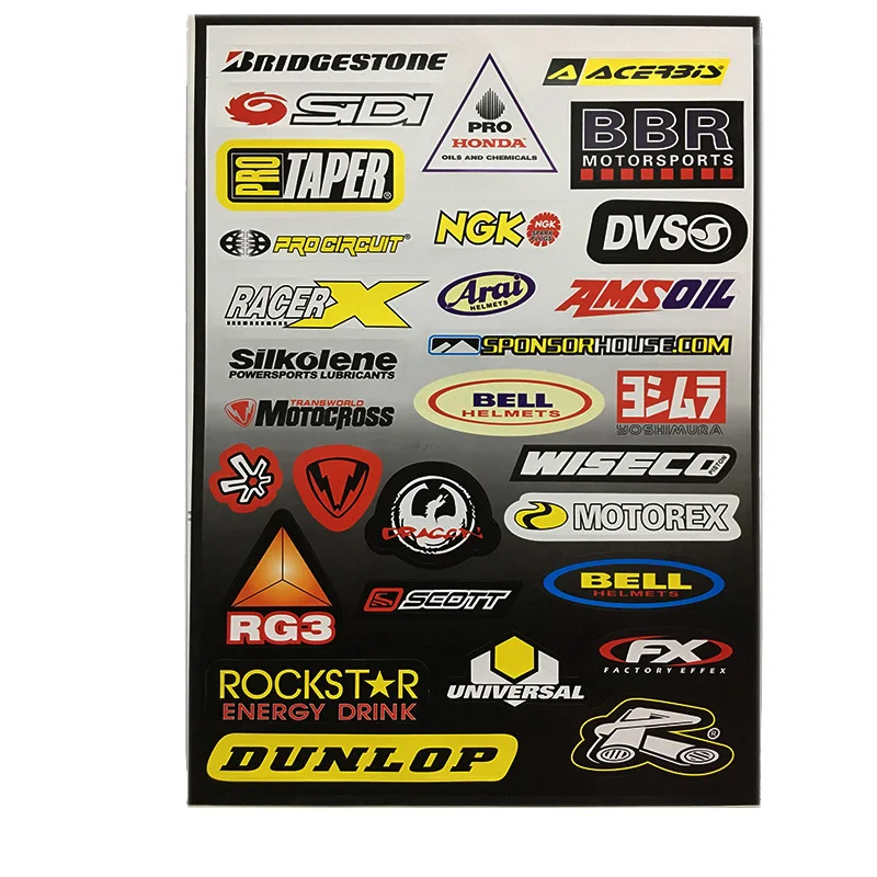 

45cm X 30cm Motocross Racing Helmet Rock-star Motorcycle Decal Truck Graphic Bike Vinyl Sticker Wrap