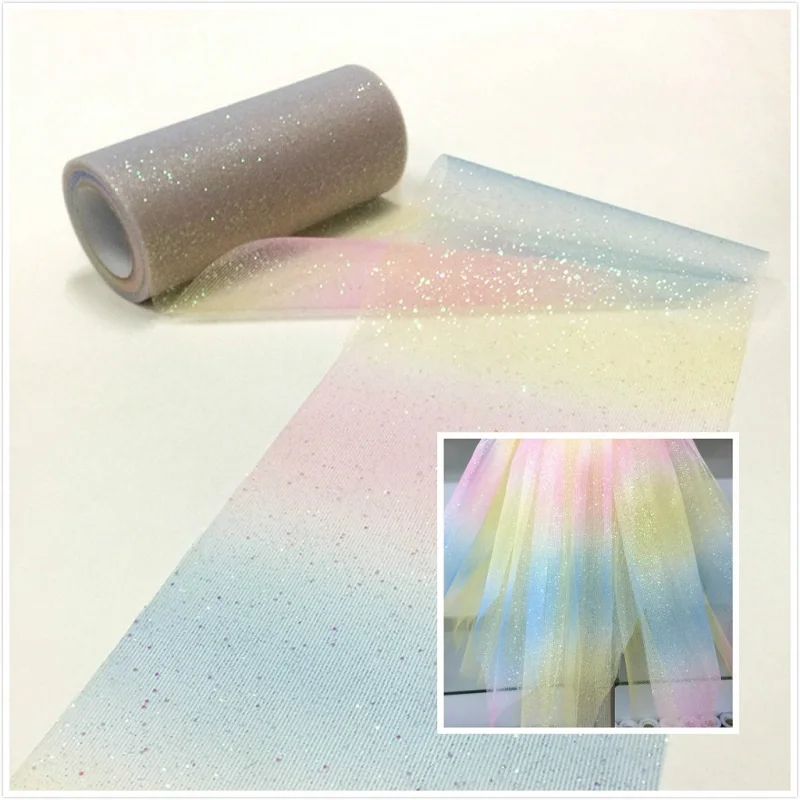 

New 6inch * 10yard Multicolor Tulle Roll Wedding Party Decoration Tutu Fabric Decorative Crafts DIY Kids Skirts