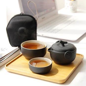 

TANGPIN ceramic teapot gaiwan with 2 cups portable travel office tea set drinkware