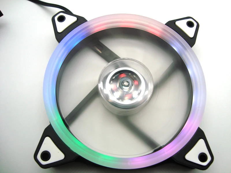 

FreeShipping Rainbow fan-shaped four-color LED lights eclipse sunshine 120 mm 3 Pin+4 Pin desktop computer cooler