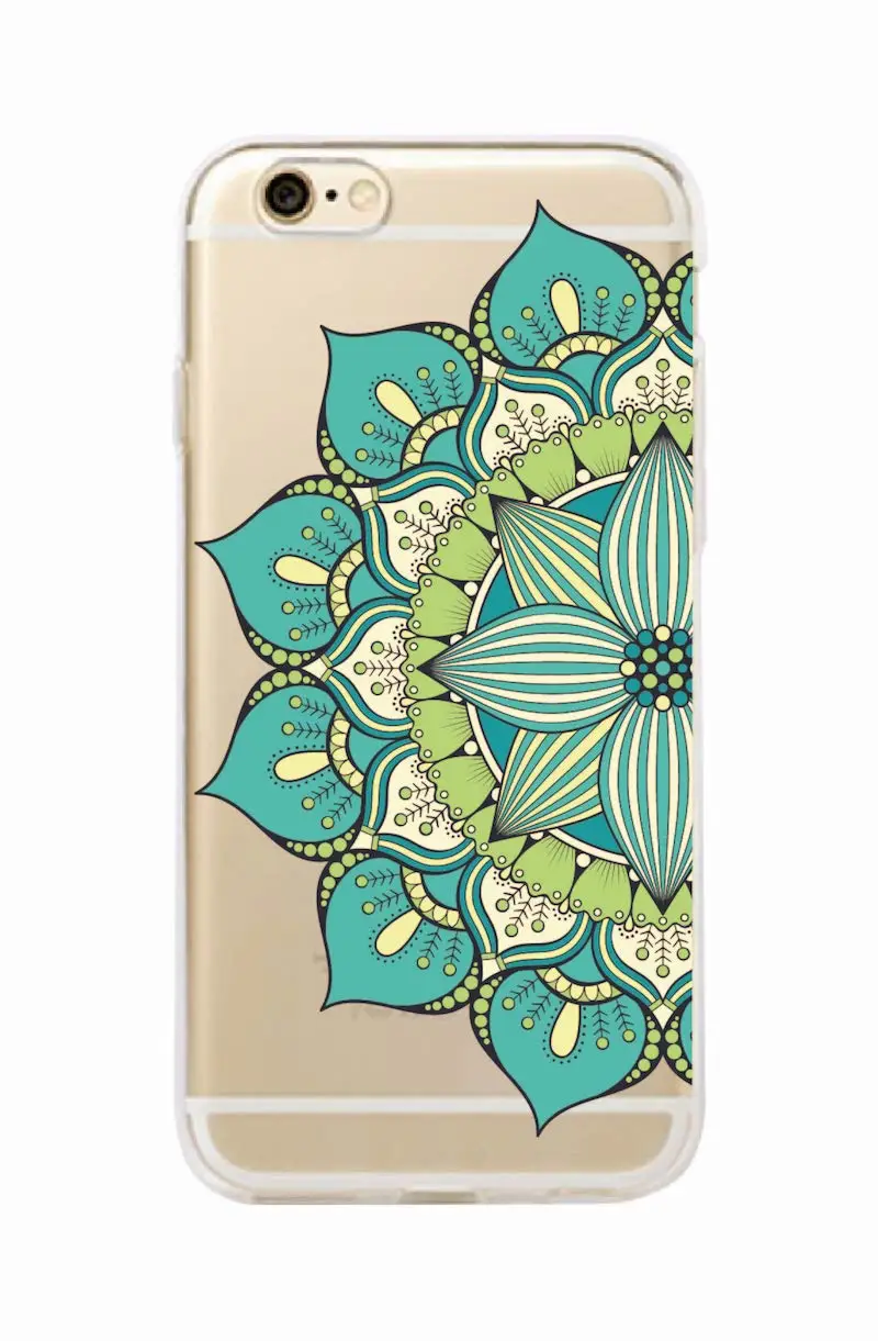 Vintage Indian Floral Henna Mandala Yoga Ethnic Soft Tpu Phone Case Coque Fundas For iPhone 7Plus 7 XS Max 6 6S 5 5S 8 8Plus X