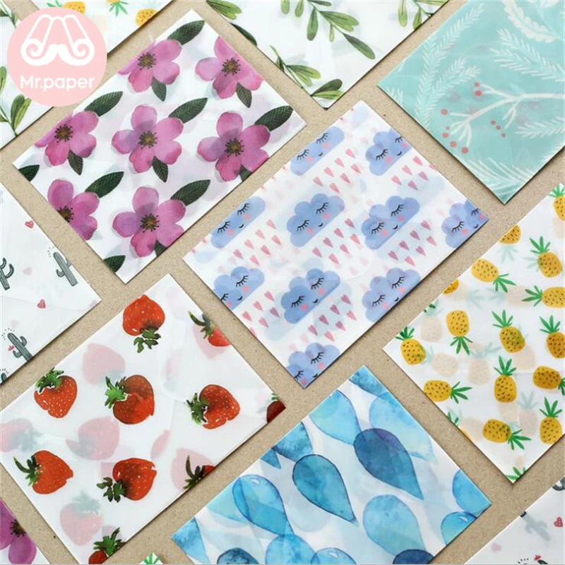 

Mr Paper 3pcs/lot 8 Designs Sulfate Paper Envelopes with Seal Sticker Strawberry Peach Sunflowers Creative Kawaii Gift Envelopes