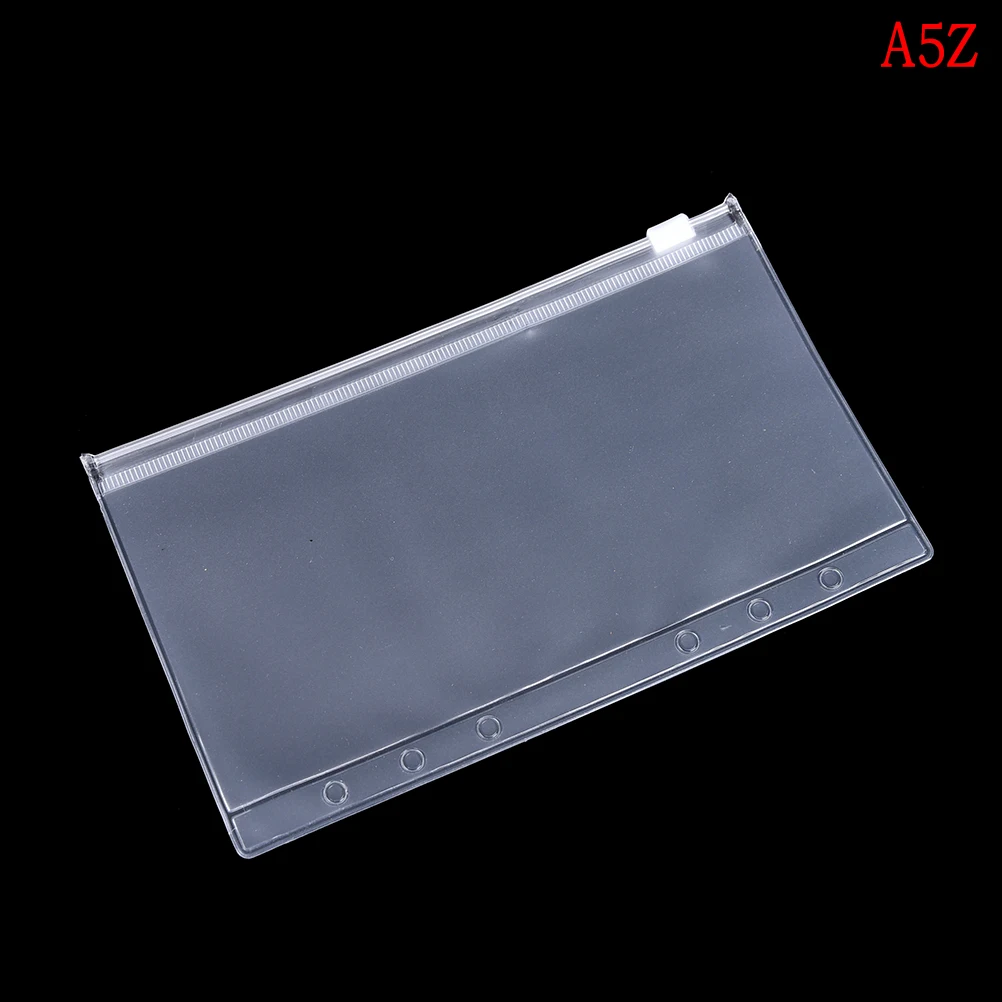 Высокое качество A5/A6 ПВХ прозрачный заправка Органайзер на молнии замок скоросшиватель для конвертов карман канцелярские принадлежности для 6 отверстий