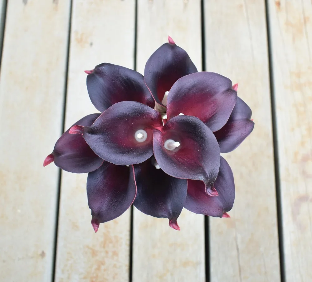 Navy Blue Picasso Calla Lilies Real Touch Flowers For Wedding Bouquets Centerpieces artificial flowers for wedding Navy Blue Picasso Calla Lilies Real Touch Flowers For Wedding Bouquets Centerpieces artificial flowers for wedding