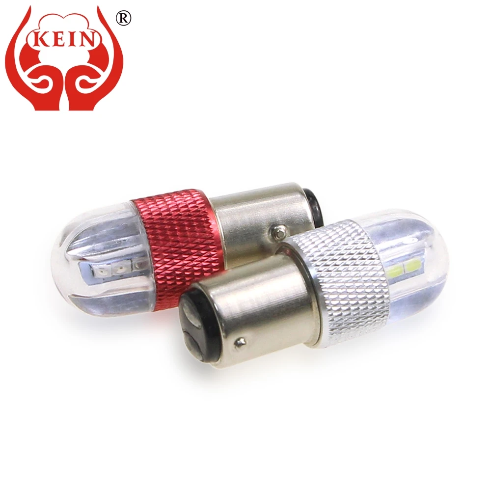 

KEIN 2PCS strobe flash light bay15d led 1157 p21/5w 3030 6smd Nonpolarity 1157 led car auto brake tail stop lamp 12V vehicle red