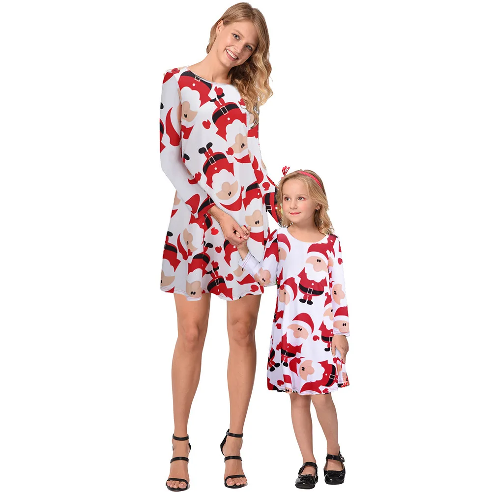 Рождественские пижамы для всей семьи; одежда «Мама и я»; платье для женщин и девочек; одежда для мамы; Семейные комплекты; платья для мамы и дочки