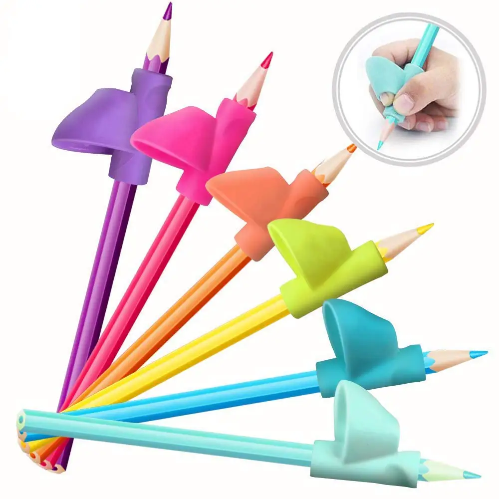 

3pcs Pencil Grip Posture Correction Finger Positioning Accuracy Children Pencil Silicone Holder Pen Writing Aid Sewing Tools
