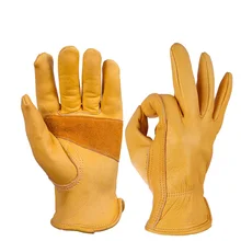 Мужские рабочие перчатки из воловьей кожи рабочие сварочные перчатки Защитная садовая Спортивная водительская мото износостойкие перчатки для мужчин