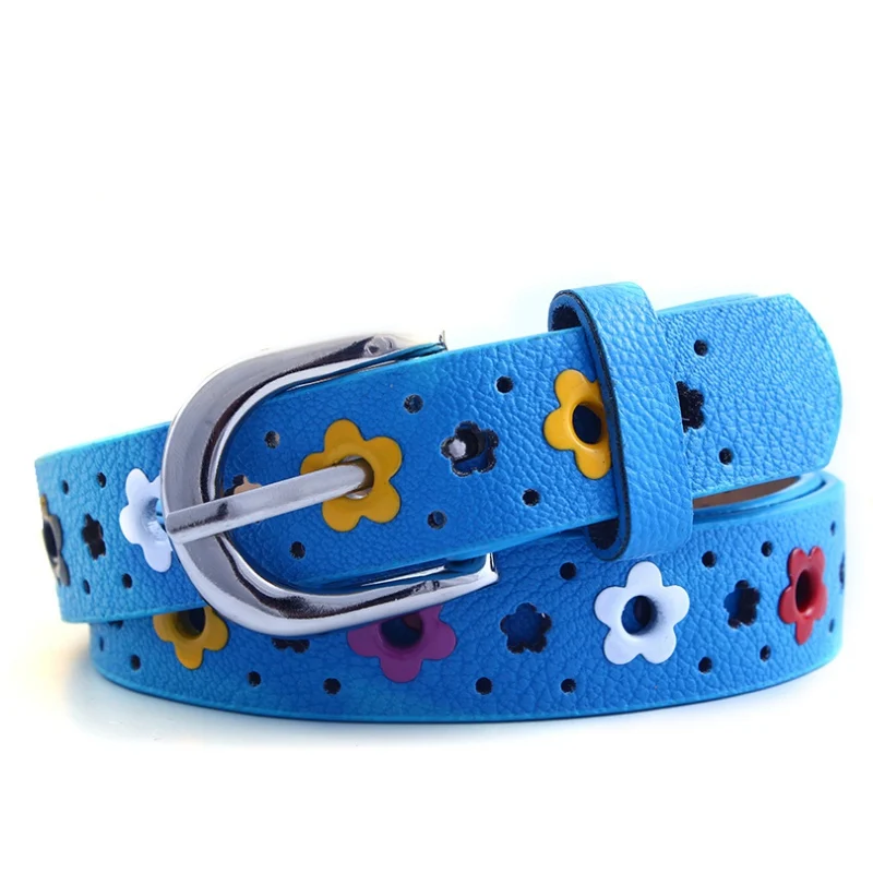 

2016 Girl Hollow Butterfly Flowers Lace Belt Boys And Girls Brand PU Leather Belts Waistband