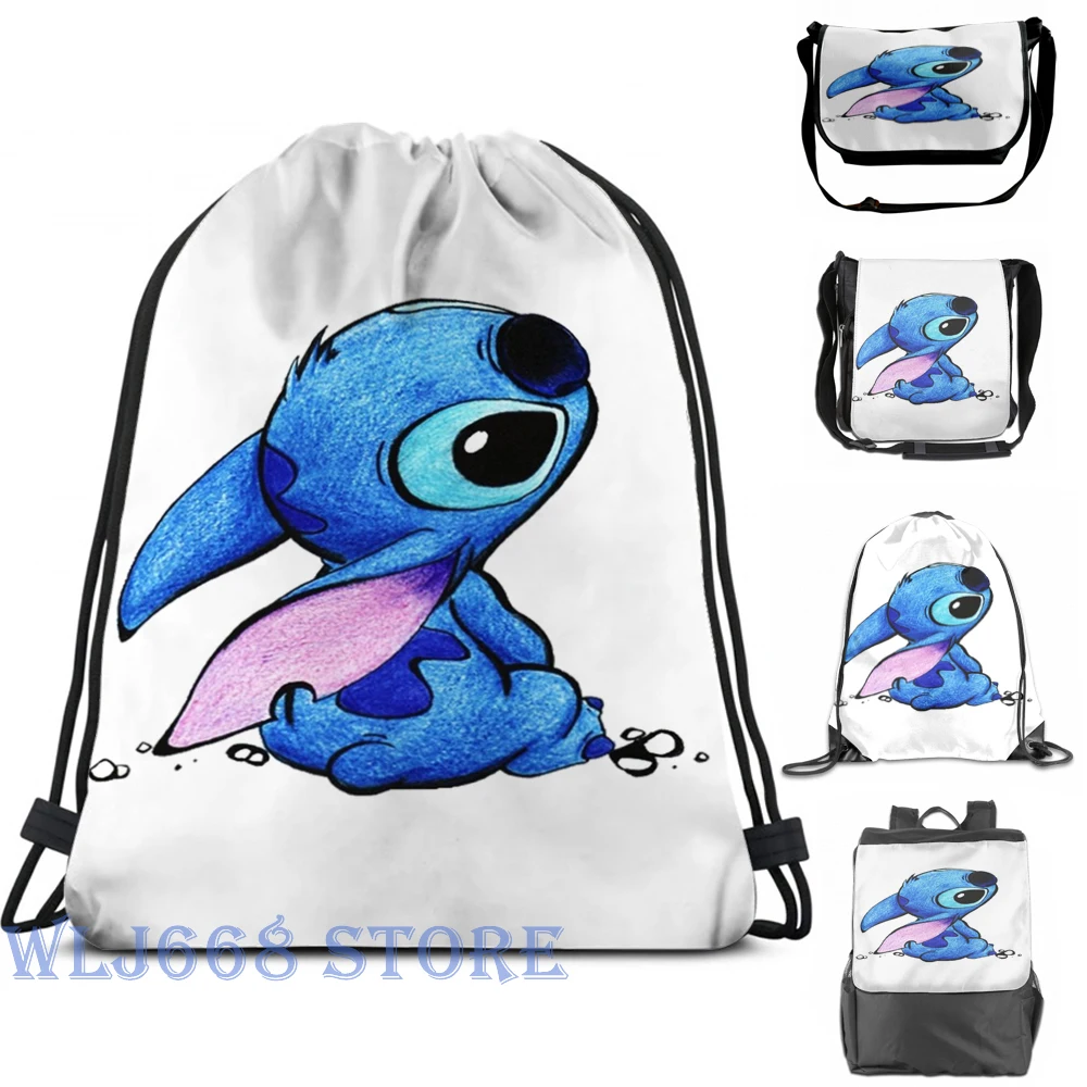 

Funny graphic print shoulder Bags women Lilo & Stitch Single shoulder backpack travel for men Gym Bag