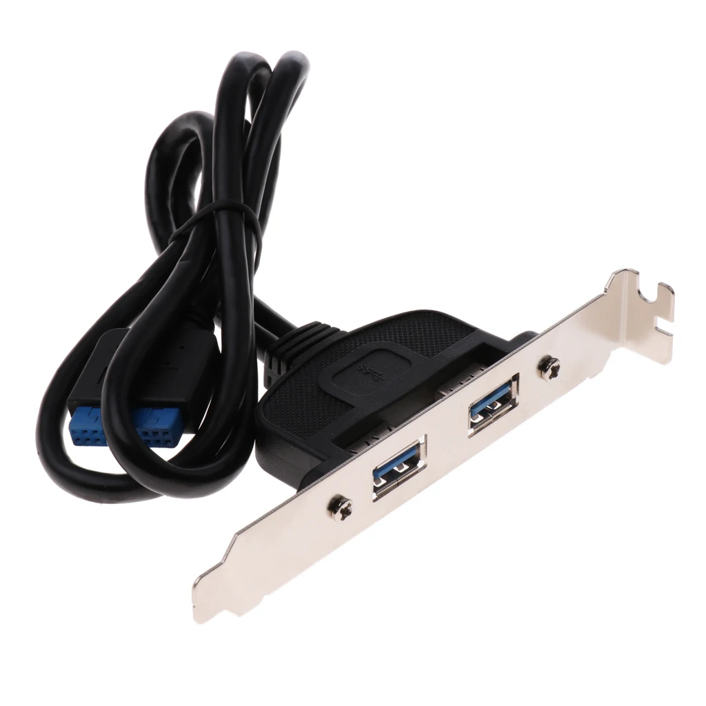 Dual USB 3.0 Female Rear Back Panel to Motherboard 20pin Connector Cable 
