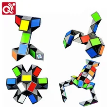 Qiyi 3D красочный магический куб 24/36/48/72 сегментов Скорость со змеиным рисунком Magic Cube наклейка-пазл Развивающие детские игрушки для детей