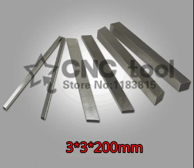 

2pcs HRC60 3*3*200mm High-speed steel Sharp steel STEEL BILLETS blade Flat HSS Turning tool DIY knife material, Lathe tool