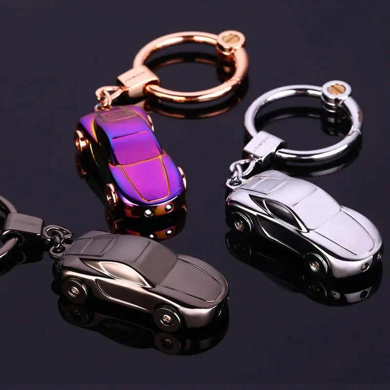Top Car Key Chain Men Women Brand Car Shape With lights High Quality