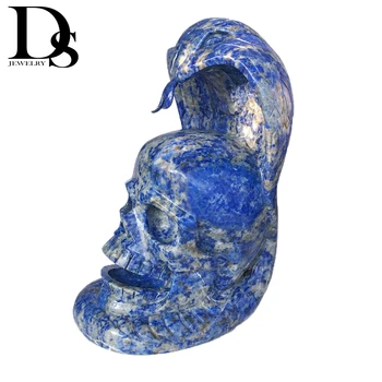 New! Large Lapis lazuli Skull Wreathed Indian Cobra Dismountable Tongue Natural Quartz Supernatural Metaphysics Crafts
New! Large Lapis lazuli Skull Wreathed Indian Cobra Dismountable Tongue Natural Quartz Supernatural Metaphysics Crafts