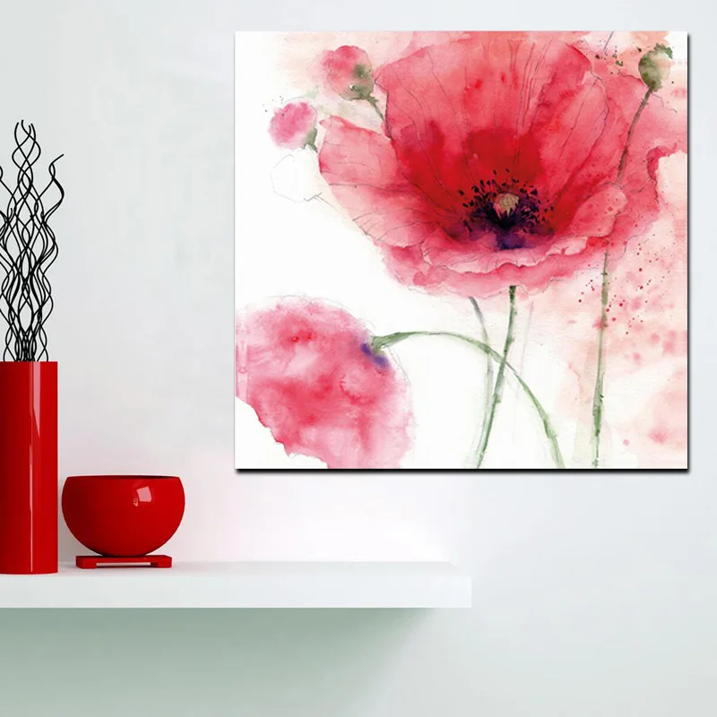 HD Print Modern Red Poppies Abstract Oil Painting on Canvas Modern Pop Art Wall Picture For Living Room Sofa Cuadros Decoracion (2)