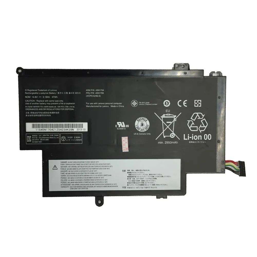 14,8 V 47Wh аккумулятор для ноутбука lenovo Thinkpad 12," YOGA S1 45N1704 45N1707 45N1705