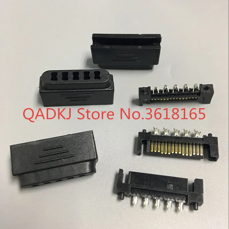 50sets/lot SATA Power Connector Crimp Plug housing short version with Terminal gold plated for