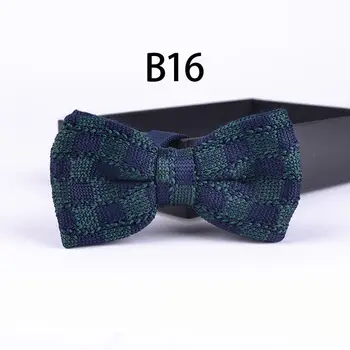 

TOP fashion knitted bowtie bridegroom knitting bow ties checkered plaids bow tie for party
