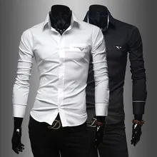 Brand New font b Men s b font Casual font b Shirt b font Social Solid