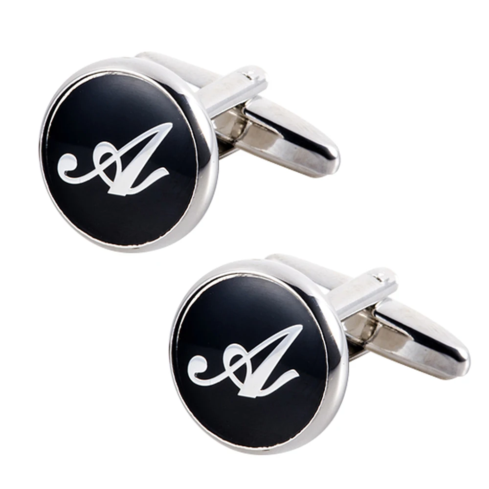 Buy fashion mens monogrammed cufflinks alphabet