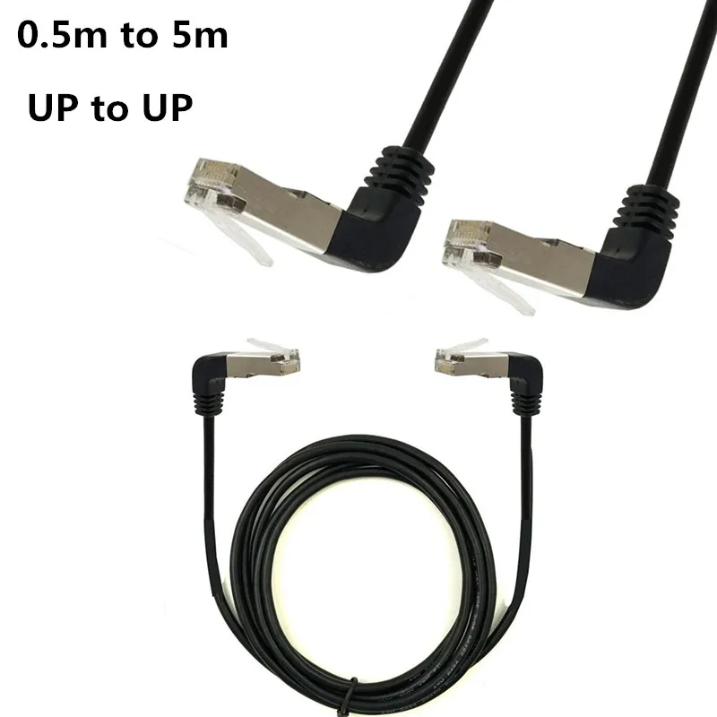 2 Локоть вверх и Угловой 90 градусов cat5e 8P8C FTP STP UTP Cat 5e Ethernet сетевой кабель RJ45 патч