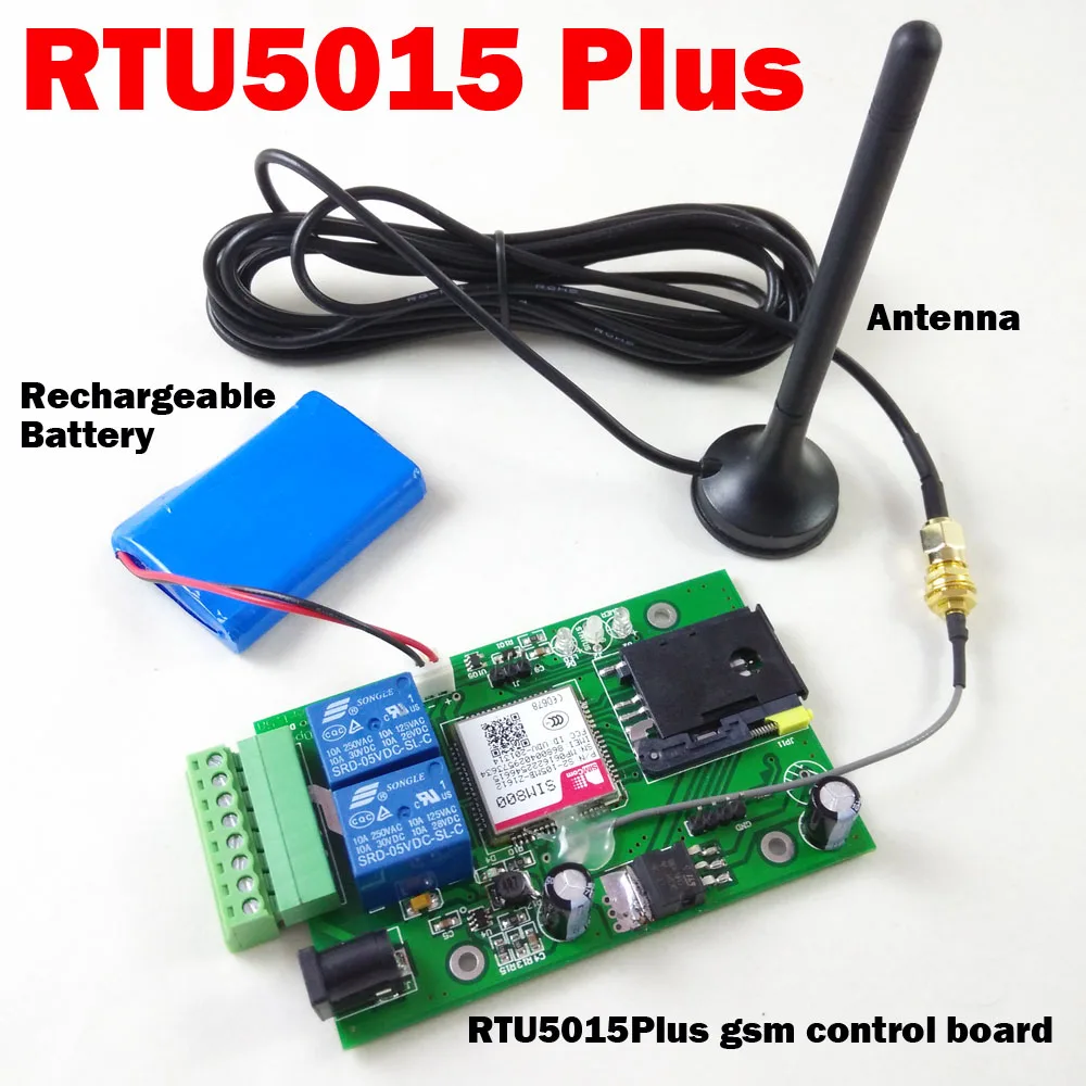 2 input1 output RTU 5015 GSM Remote relay control board gsm gate opener Backup battery supported for power off alarm with app