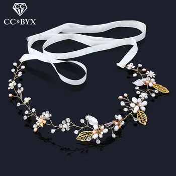 

CC Headband For Women Handmade Hairband Rhinestone Pearl Leaf Flower Wedding Hair Accessories Bride Party Hairwear Jewelry xq003
