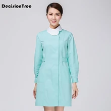 Женское медицинское пальто с длинным рукавом, униформа медсестры, медицинская одежда, белая лабораторная куртка, больница, доктор