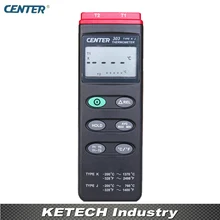 Двойной Дисплей цифровой термометр Диапазон измерений-200C~ 1370C CENTER303