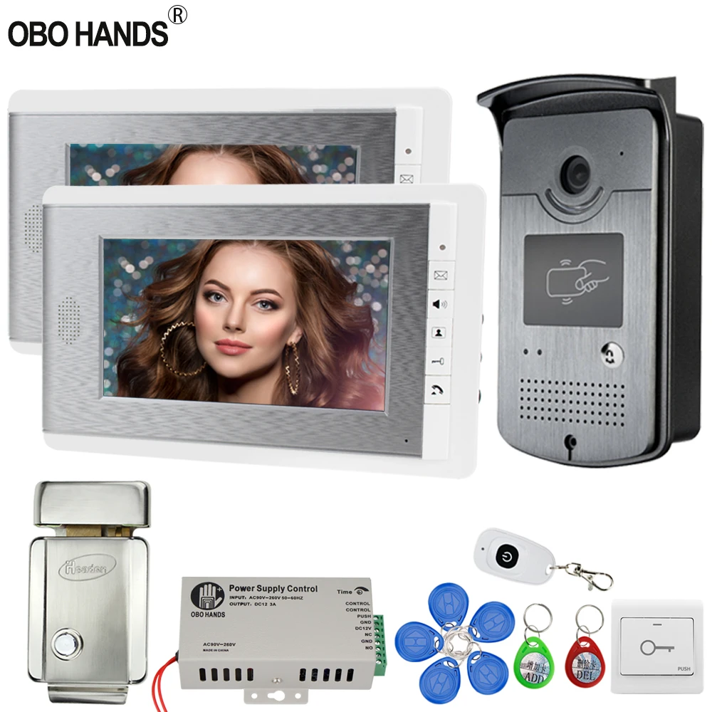 Us 139 98 15 Off Wired Home 7 Video Door Phone Intercom System Kit 2 Color Monitor Screens 1 Rfid Access Night Vision Camera With Electric Lock In Us 139 98 15 Off Wired Home 7 Video Door Phone Intercom System Kit 2 Color Monitor Screens 1 Rfid Access Night Vision Camera With Electric Lock In