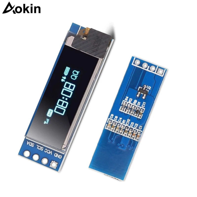 0 91 дюймов 128x32 IIC I2C синий OLED ЖК-дисплей DIY модуль SSD1306 Драйвер IC DC 3 В 5 для Arduino PIC |