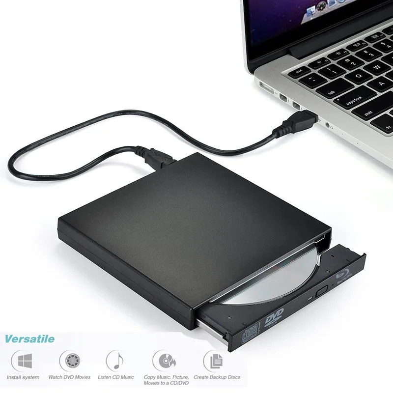 KuWfi USB 2 0 Внешний Blu Ray DVD накопитель тонкая запись 3d фильмы для WINDOWS XP/7/8/10 оптический