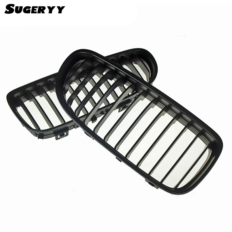 

SUGERYY 1 Pair Car Style Matte Kidney Front Auto Deep Black Car Racing Grille for BMW 3 Series E90 E91 LCI Sedan Matte Grills